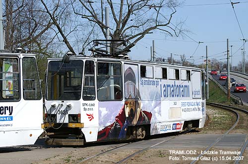 Sk�ad 2x 805Na #3624+3625 [11], 15.04.2007r., ul. Pabianicka/ zajezdnia Chocianowice. Foto: Tomasz G�az (c)
