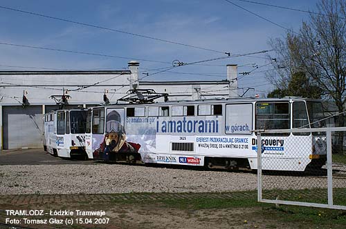 Sk�ad 2x 805Na #3624+3625 [11], 15.04.2007r., ul. Pabianicka/ zajezdnia Chocianowice. Foto: Tomasz G�az (c)