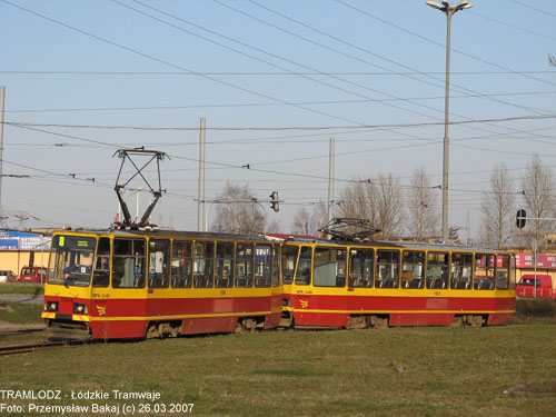 Sk�ad 2x 805Na #1604+1605 [8], 26.03.2007r., Kra�c�wka - ul. Rokici�ska/ August�w. Foto: Przemys�aw Bakaj (c)