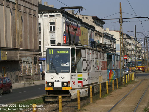 Sk�ad 2x 805Na #3340+3341 [11], 28.03.2007r., ul. Zachodnia/ Pr�chnika. Foto: Tomasz G�az (c)
