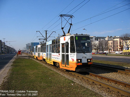 Sk�ad 2x 805Na #1736+1737 [8], 7.03.2007r., Al. Pi�sudskiego. Foto: Tomasz G�az (c)