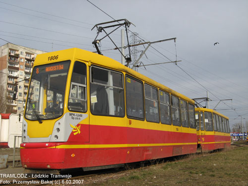 Sk�ad 805Na #1806''+1807'' [10] 6.03.2007r., Kra�c�wka - ul. Rokici�ska/ August�w. Foto: Przemys�aw Bakaj (c)