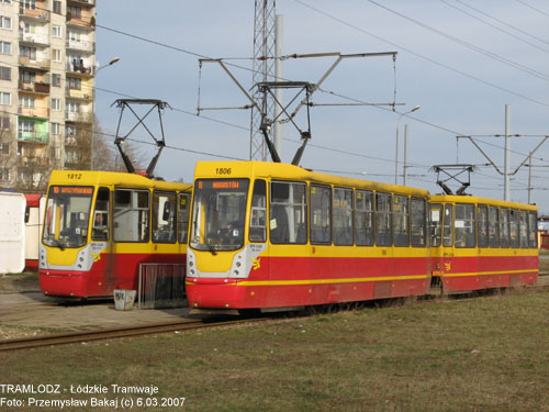 Sk�ad 805Na #1806''+1807'' [10] 6.03.2007r., Kra�c�wka - ul. Rokici�ska/ August�w. Foto: Przemys�aw Bakaj (c)