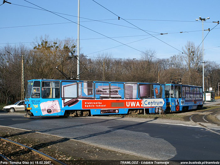 Sk�ad 805Na #3292+3293 [11] 18.02.2007r., ul. Pabianicka/Rondo Lotnik�w Lwowskich. Foto: Tomasz G�az (c)