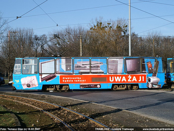 Sk�ad 805Na #3292+3293 [11] 18.02.2007r., ul. Pabianicka/Rondo Lotnik�w Lwowskich. Foto: Tomasz G�az (c)