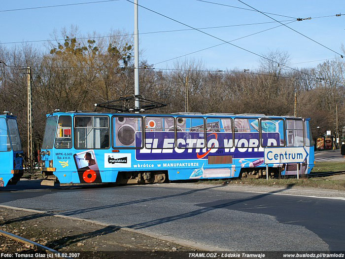 Sk�ad 805Na #3292+3293 [11] 18.02.2007r., ul. Pabianicka/Rondo Lotnik�w Lwowskich. Foto: Tomasz G�az (c)