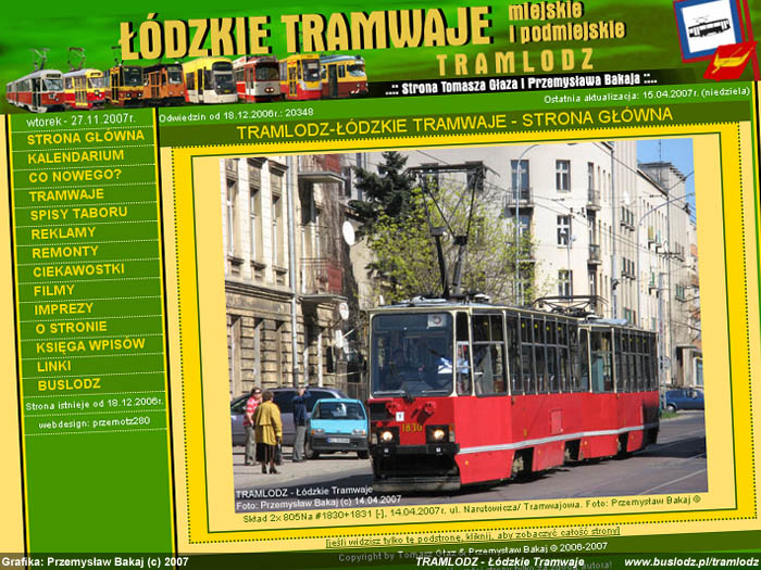 Szata graficzna starej wersji serwisu BUSLODZ. Grafika: Przemys�aw Bakaj (c)