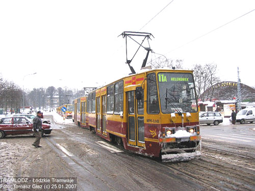 Sk�ad 2x 805Na #3264+3265 [11A], 25.01.2007r., ul. Piotrkowska/ Sieradzka. Foto: Tomasz G�az (c)