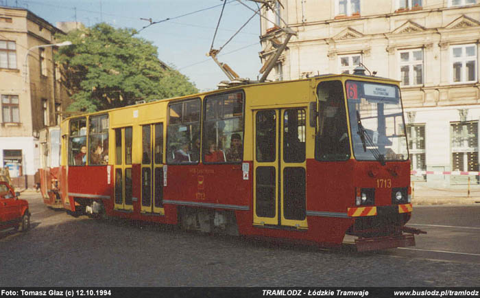 Sk�ad 2x 805Na #1713+1712 [6], 12.10.1994r., ul. �eromskiego/ Kopernika. Foto: Tomasz G�az (c)