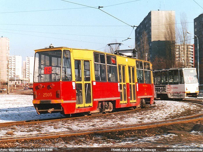 Sk�ad 2x 805Na #2506+2505 [14], 01.02.1996r., Kra�c�wka, Al. Wyszy�skiego. Foto: Wojciech D�bski (c)