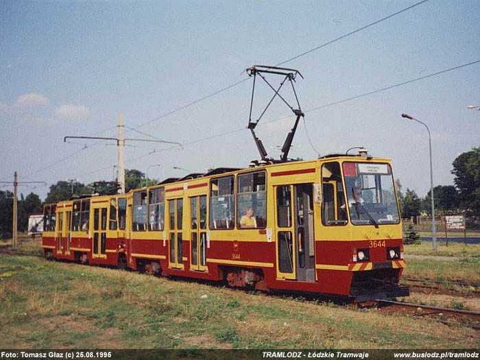 Sk�ad 2x 805Na #3644+3643 [15], 25.08.1995r., ul. Strykowska/ Wojska Polskiego. Foto: Tomasz G�az (c)