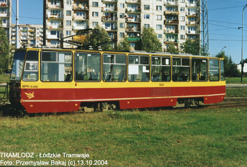 Sk�ad 2 x Konstal 805Na #1244+1607 [11], w dniu 13.10.2004r., p�tla August�w. Foto: Przemys�aw Bakaj (c)