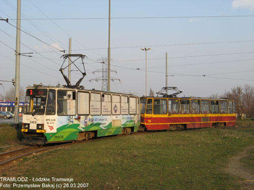 Sk�ad 2x 805Na #2409+2285 [3], 28.03.2007r., Kra�c�wka - ul. Rokici�ska / August�w. Foto: Przemys�aw Bakaj (c)