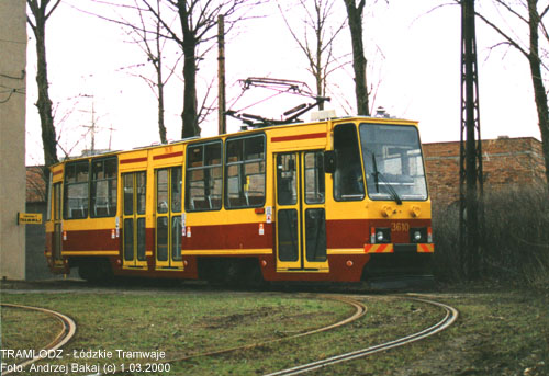 Konstal 805Na #3610 [-], w dniu 1.03.2000r. Teren ZRT, ul. Tramwajowa. Foto: Andrzej Bakaj (c)