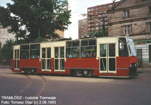 Konstal 805N #2382 [16], w dniu 2.06.1993r., ul. Kili�skiego/ D�browskiego. Foto: Tomasz G�az (c)