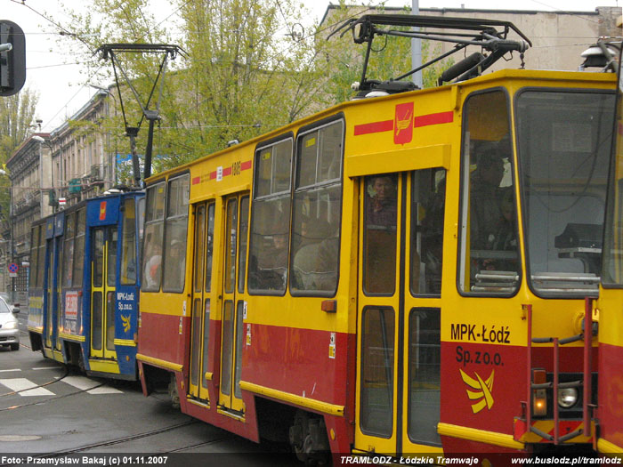 Sk�ad 3 x Konstal 805Na #1804+1805+1445 [15], w dniu 1.11.2007r., ul. Pomorska/ Kili�skiego. Foto: Przemys�aw Bakaj (c)