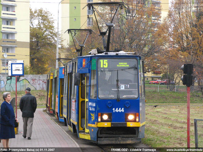 Sk�ad 3 x Konstal 805Na #1444+1428+1429 [15], w dniu 1.11.2007r. Kra�c�wka, Kurczaki. Foto: Przemys�aw Bakaj (c)