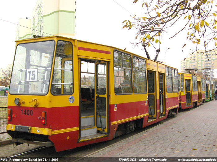 Sk�ad 3 x Konstal 805Na #1256+1344+1400 [15], w dniu 1.11.2007r. Kra�c�wka, Kurczaki. Foto: Przemys�aw Bakaj (c)