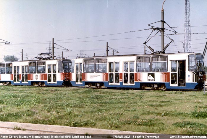 Sk�ad 2x 805Na #1622+1630 [29], 1988r. Zajezdnia, ul. Telefoniczna. Foto: Zbiory Muzeum Komunikacji Miejskiej MPK ��d� (c)