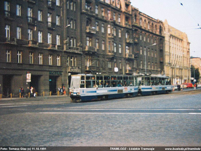 Sk�ad 2x 805Na #1800+1801 [?], 11.10.1991r., ul. Narutowicza/ Kili�skiego. Foto: Tomasz G�az (c)
