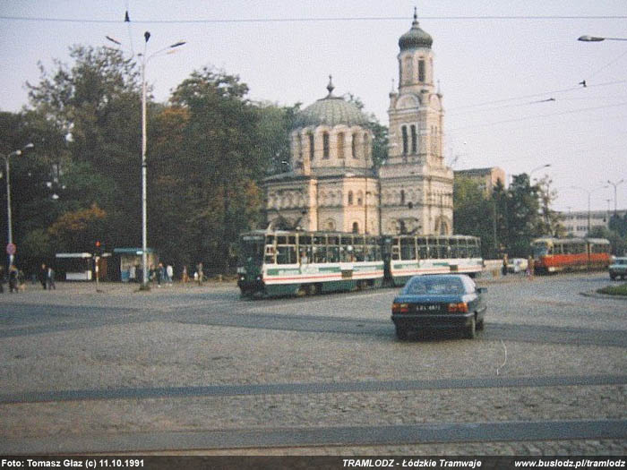 Sk�ad 2x 805Na #1810+1811 [?], 11.10.1991r., ul. Narutowicza/ Kili�skiego. Foto: Tomasz G�az (c)