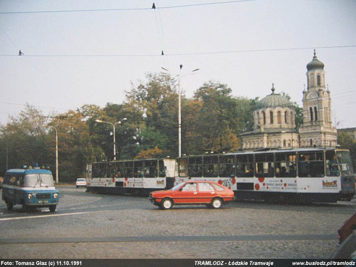 Sk�ad 2x 805Na #1836+1837 [?], 11.10.1991r., ul. Narutowicza/ Kili�skiego. Foto: Tomasz G�az (c)